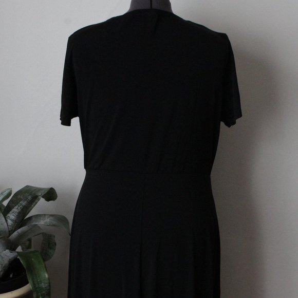 NWT La Moda Black jersey faux wrap dress size 1XL - Picture 6 of 9